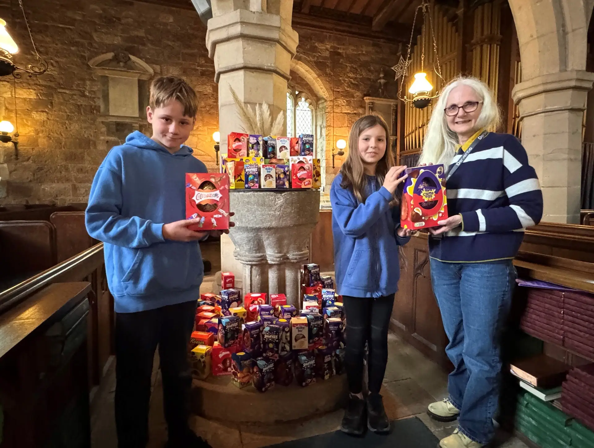 Pupils at Norbury C of E Primary School in Derbyshire bought more than 100 Easter eggs for Derventio Housing Trust residents