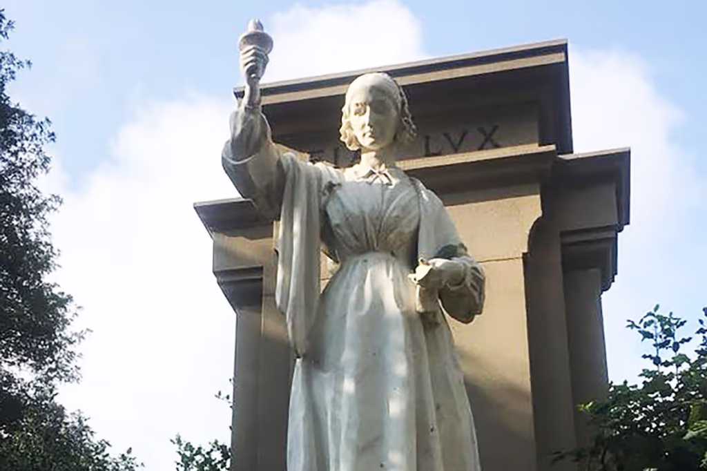 Derby's Florence Nightingale statue holds up a lamp - but should she really be holding up a spreadsheet?