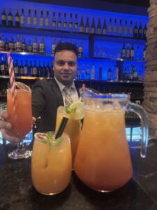 COSMO Derby manager, Sid Panday, with the Mothers Day inspired cocktail - the Mama-Mia