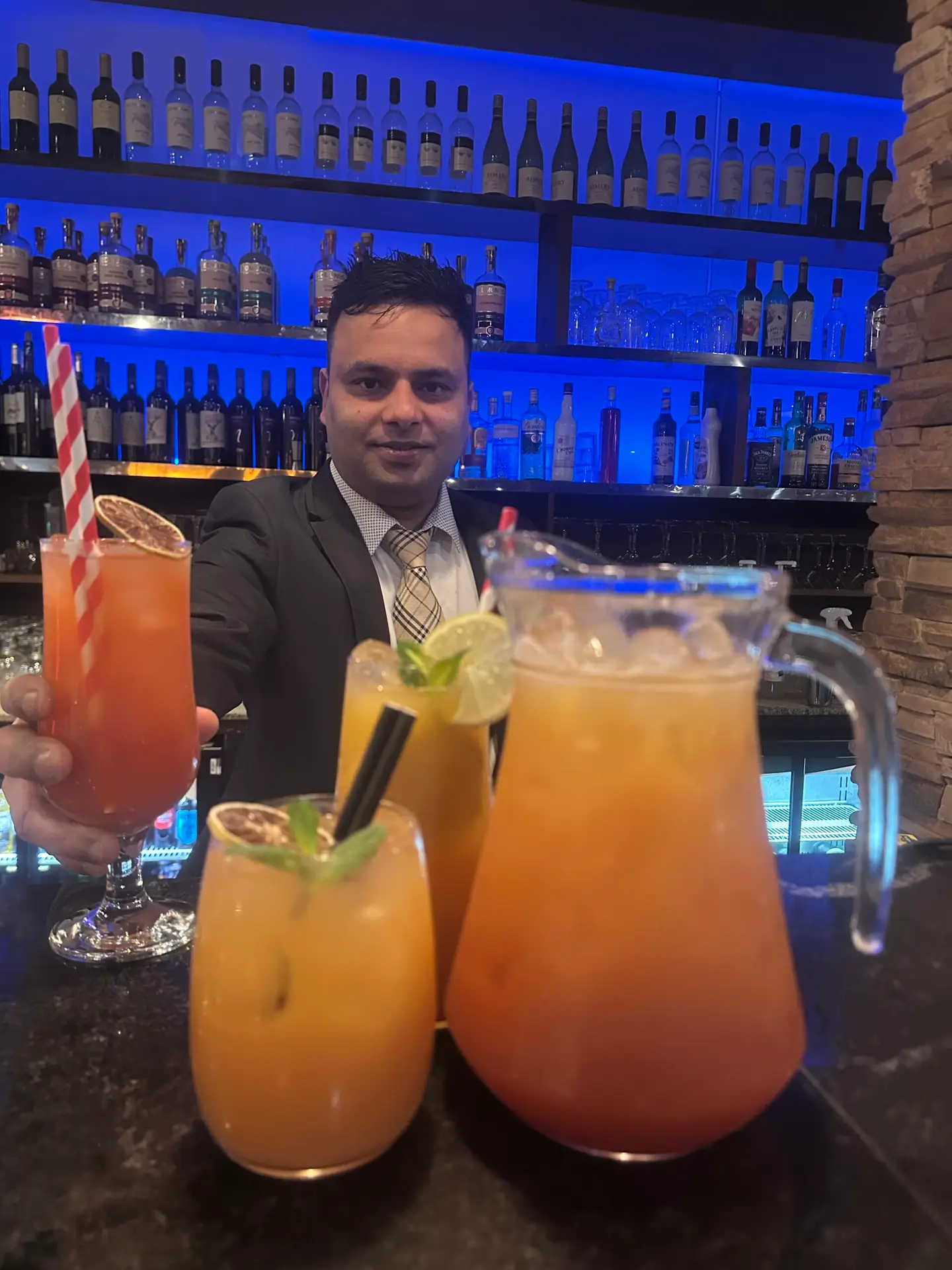 COSMO Derby manager, Sid Panday, with the Mothers Day inspired cocktail - the Mama-Mia