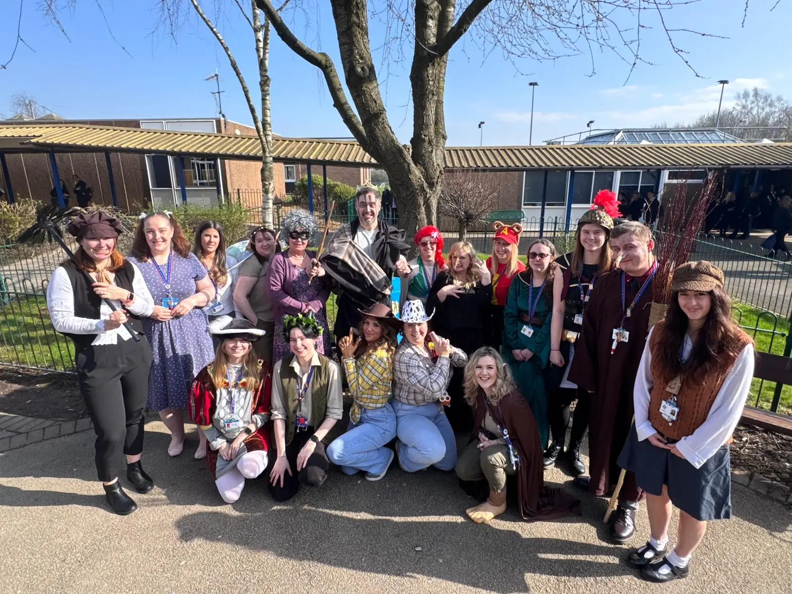 Members of staff from Murry Parl School, in Mickleover, dressed up for World Book Week