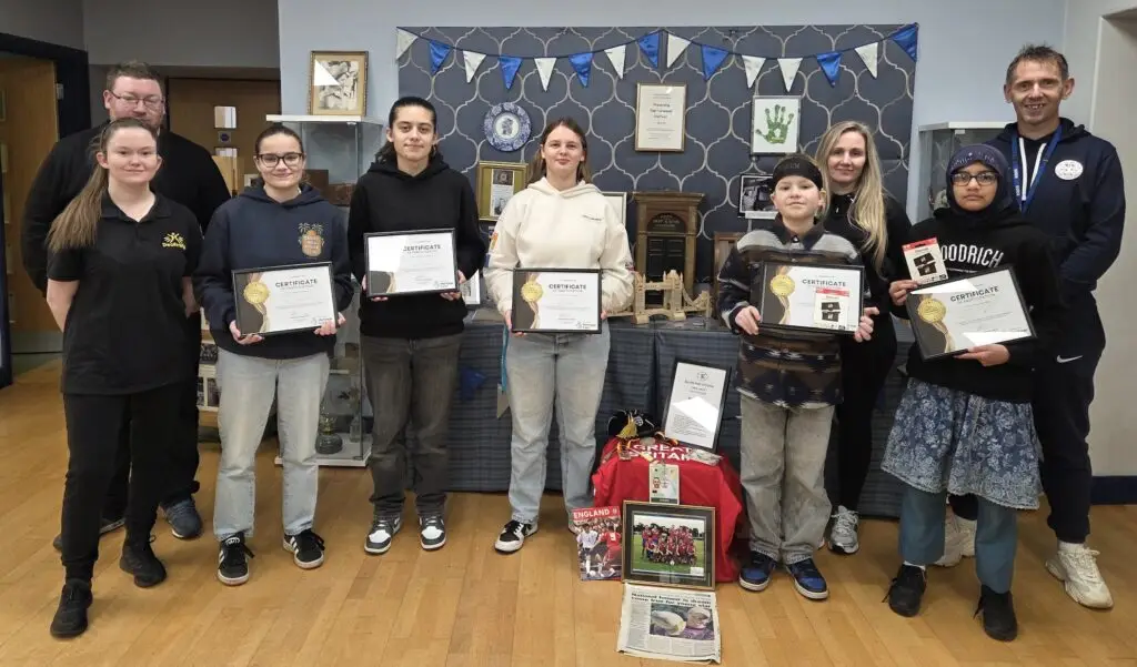The Deafersify team with students from The Royal School for the Deaf and former member of the Great Britain Deaf Football team John Atkinson