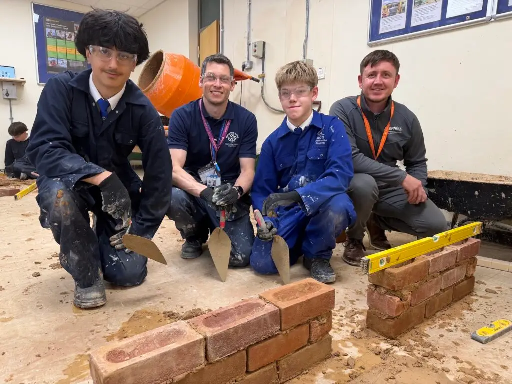 Course leader Adam Cantrill with Richard Philpott from Stepnell with students from Murray Park School