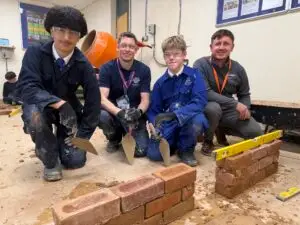 Course leader Adam Cantrill with Richard Philpott from Stepnell with students from Murray Park School