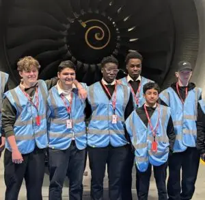 Students from The Bemrose School completing work experience at Rolls-Royce