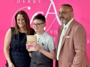 Young Volunteer Award winner Corey raises £2,000 for Derbyshire Children's Holiday Centre