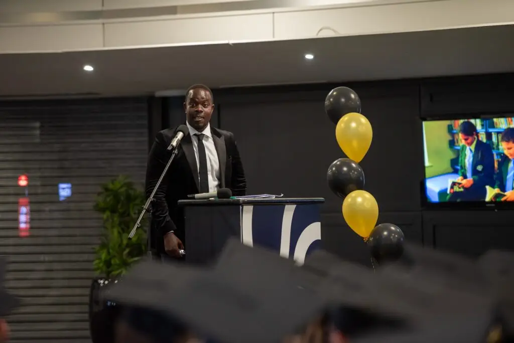 Stephen Saki talked about overcoming challenges to achieve his dream career at te Murray Park PRIDE awards