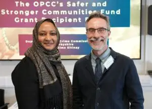 Dr Fatima Eltinay and Phil Rowland at the OPCC Safer and Stronger Communities Fund awards.